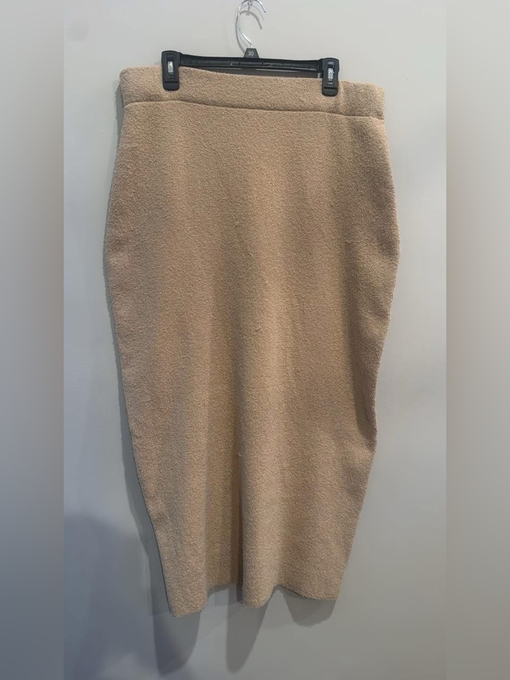 Classic Beige Midi Pencil Skirt - Women's